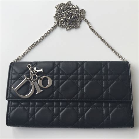 dior wallet on chain champagne|designer wallet on a chain.